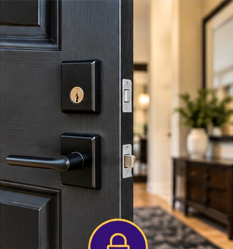 Door hardware and property access detail